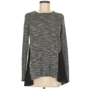 Lucky Brand Black & Grey Mesh Crew Neck Sweater